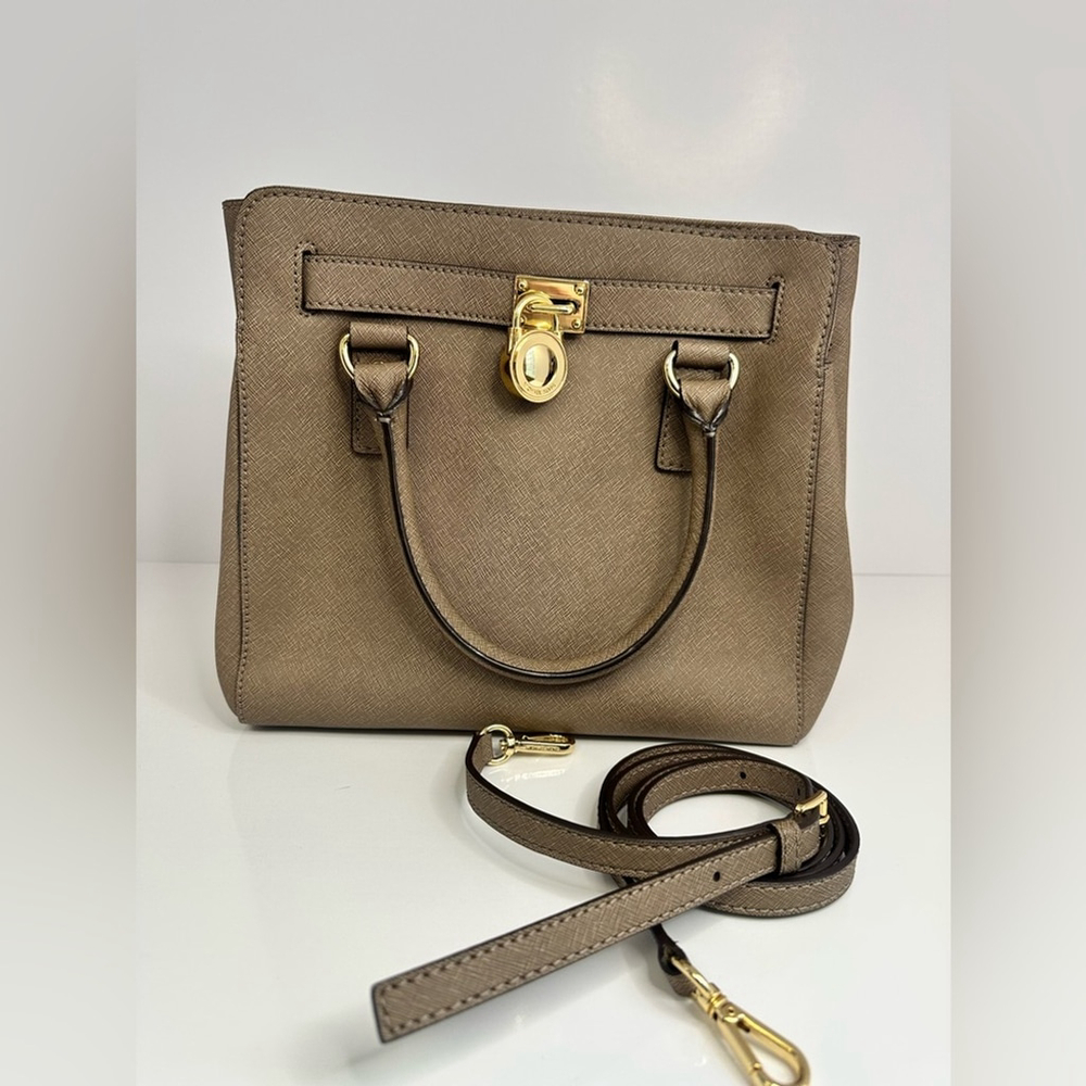 Michael Kors brown leather two way tote bag